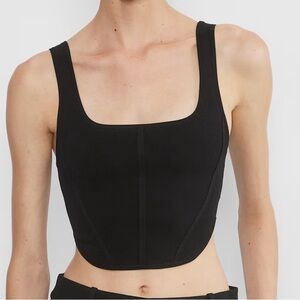 Babaton Black Knit Bustier Tank